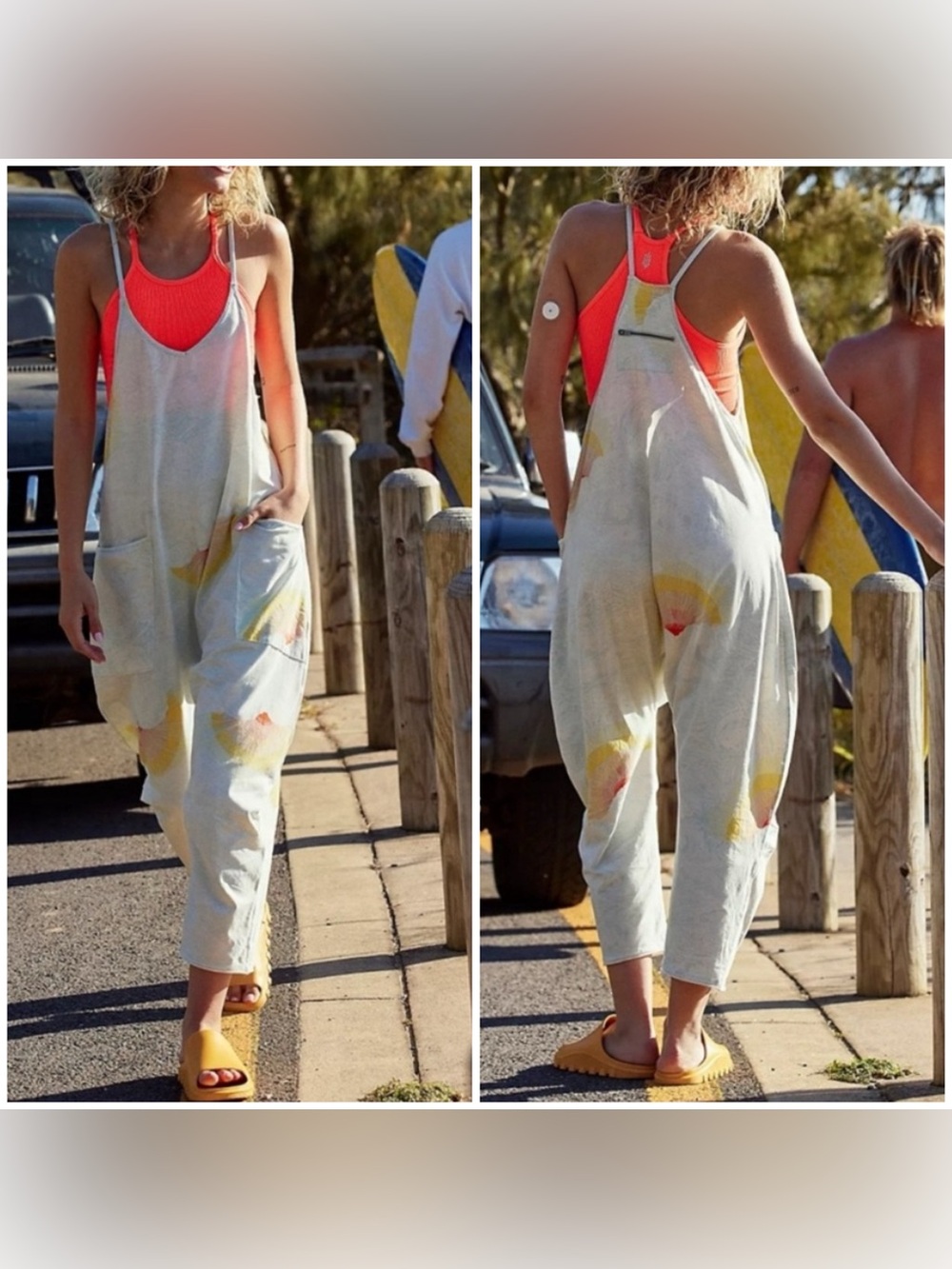 NWOT Free People FP Movement Hot Shot Printed Onesie - Oceanic Combo - Large